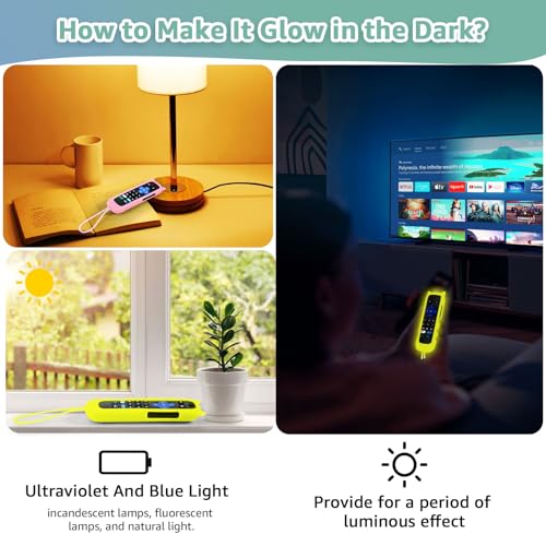 Télécommande de rechange pour TV Roku avec coque phosphorescente - Lot de 4
