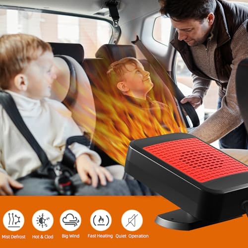 Xximuim 06754534 Car Heater,12V 200W Portable Car Heater Defroster Fans, 2 In 1 Heating & Cooling Fast Heating Defrost Defogger With Plug In Cigarette Lighter thumb #1