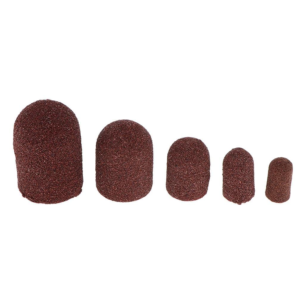 MERIGLARE Maniche a Cappuccio Da 10 Pezzi per Lucidatura Delle Unghie E Repellente per Cuticole - 5 x 11 mm