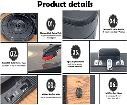 Tourne-Disque Bluetooth à 3 Vitesses entraîné par Courroie, Tourne-Disque Vinyle Vintage intégré 2 Haut-parleurs stéréo… - Les Beatles, Paul McCartney, John Lennon, RIngo Starr, George Harrison Tourne-Disque Bluetooth à 3 Vitesses entraîné par Courroie, Tourne-Disque Vinyle Vintage intégré 2 Haut-parleurs stéréo… – Image 5