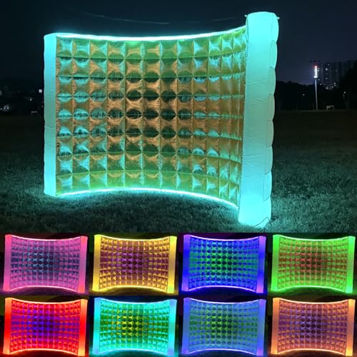 SAYOK Inflatable Photo Booth Wall (Gold 119 x 59x 91) Selfie Booth Backdrop Photo Booth Enclosure Inflatable Photo Shoot Background Golden Wall for Wedding Party Exhibition Event