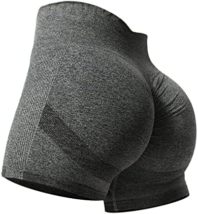 VOYJOY Women Workout Shorts 3.6" Scrunch Butt Lifting Gym Shorts Seamless Yoga Biker Shorts