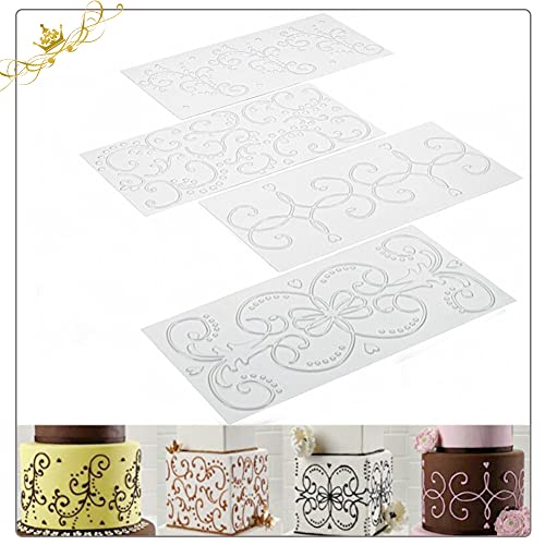 Binbe 14 Pcs Cake Decorating Stencils Floral Wedding Cake Stencil Floral Cake Templates Spray Floral Cake Molds Hollow Lace Cake Decoration Molds Diy Baking Decor Mold For Cake Decoration #TOP3