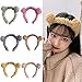 Jilin Women Cute Cartoon Bear Ears Headband Fuzzy Plush Candy Color Makeup Hair Hoop