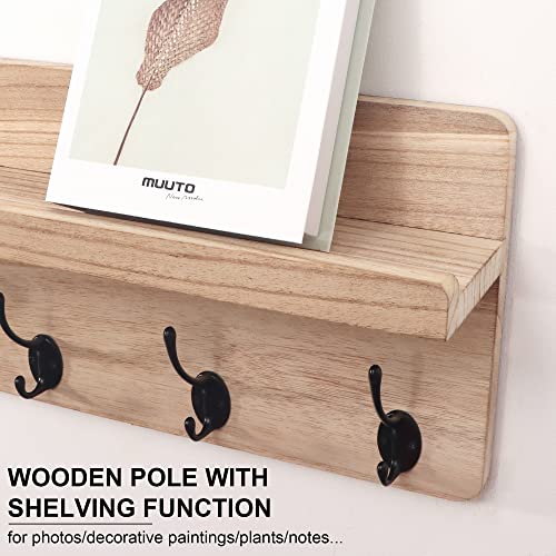 Fuqing 29.5'' Wide Coat Rack Wall Mount With Shelf, Hallway Shelf With 12 Coat Hooks, Coat Hangers For Wall, Peg Rack, Mail And Key Holder, Entryway Decor, Housewarming Gift, Carbonized Black #TOP1