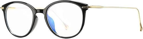 COASION Lentes de bloqueo de luz azul para mujer, estilo vintage, redondas, antirrayos azules, lentes para juegos de computadora
