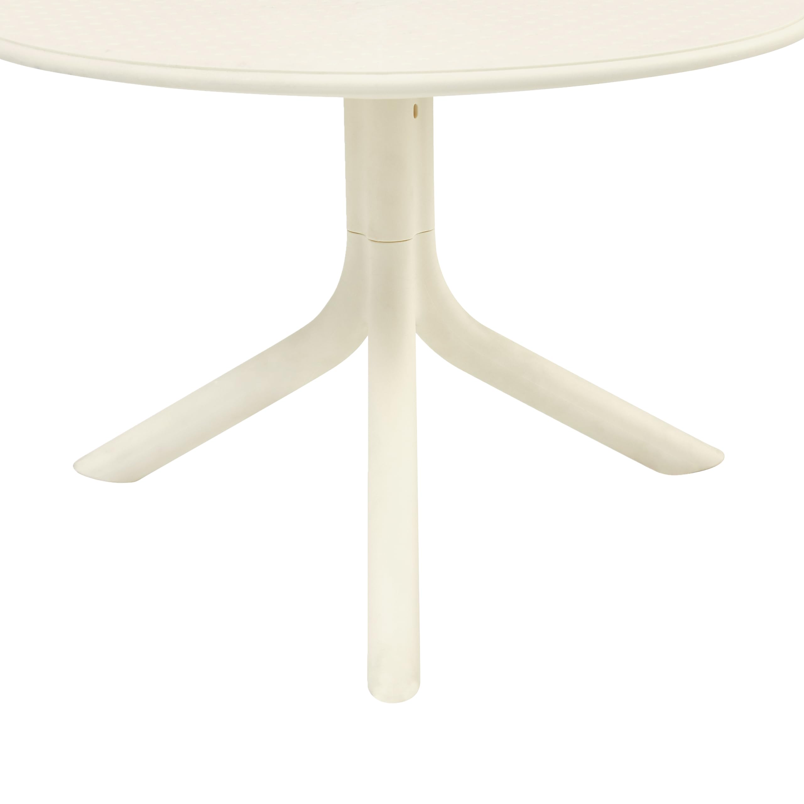 Brigros - Tavolo Rotondo in Polipropilene Resistente ai Raggi UV da Giardino e Balcone, Bianco, 60x60x41 cm