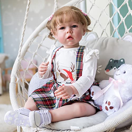 Muñeca Pinky Reborn 28 pulgadas Lifelike con accesorios miniatura 4