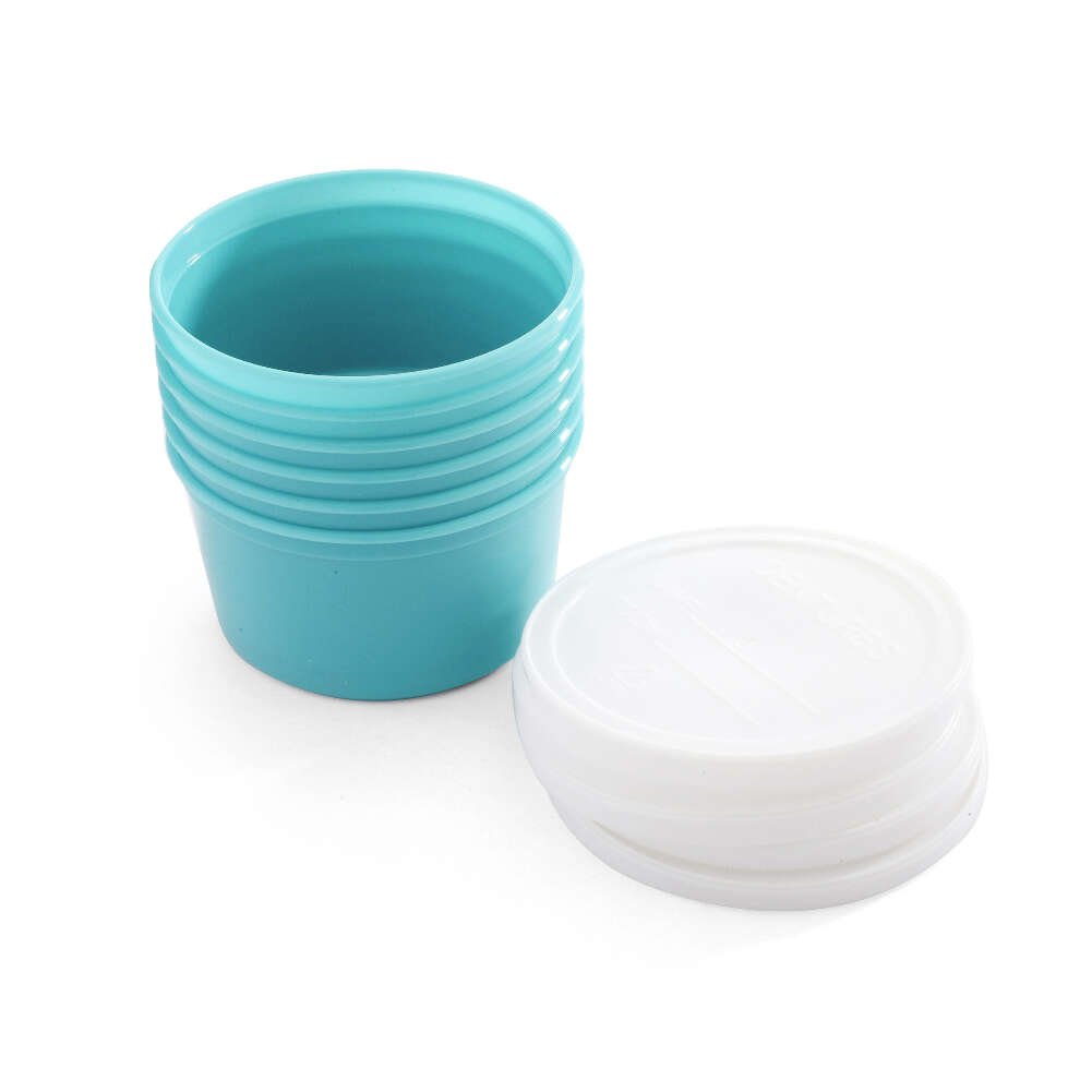 MediChoice Denture Cup, With Opaque Lid, 8 Ounce, Teal (Bag of 25)