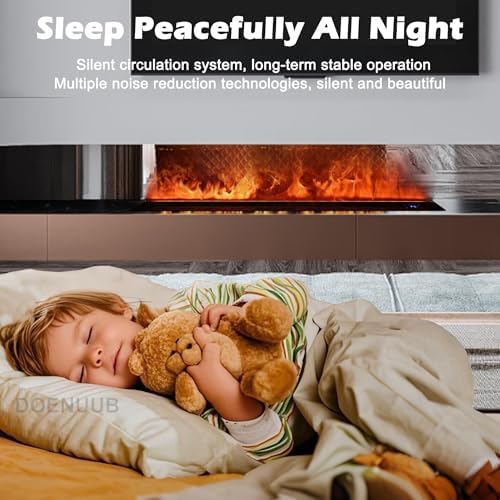 Electric 3D Water Vapor Fireplace - 64 Flame Colors, App & Remote Control, Automatic Water Filling, Touch Control, Steam Humidifier for Home & Office Decor