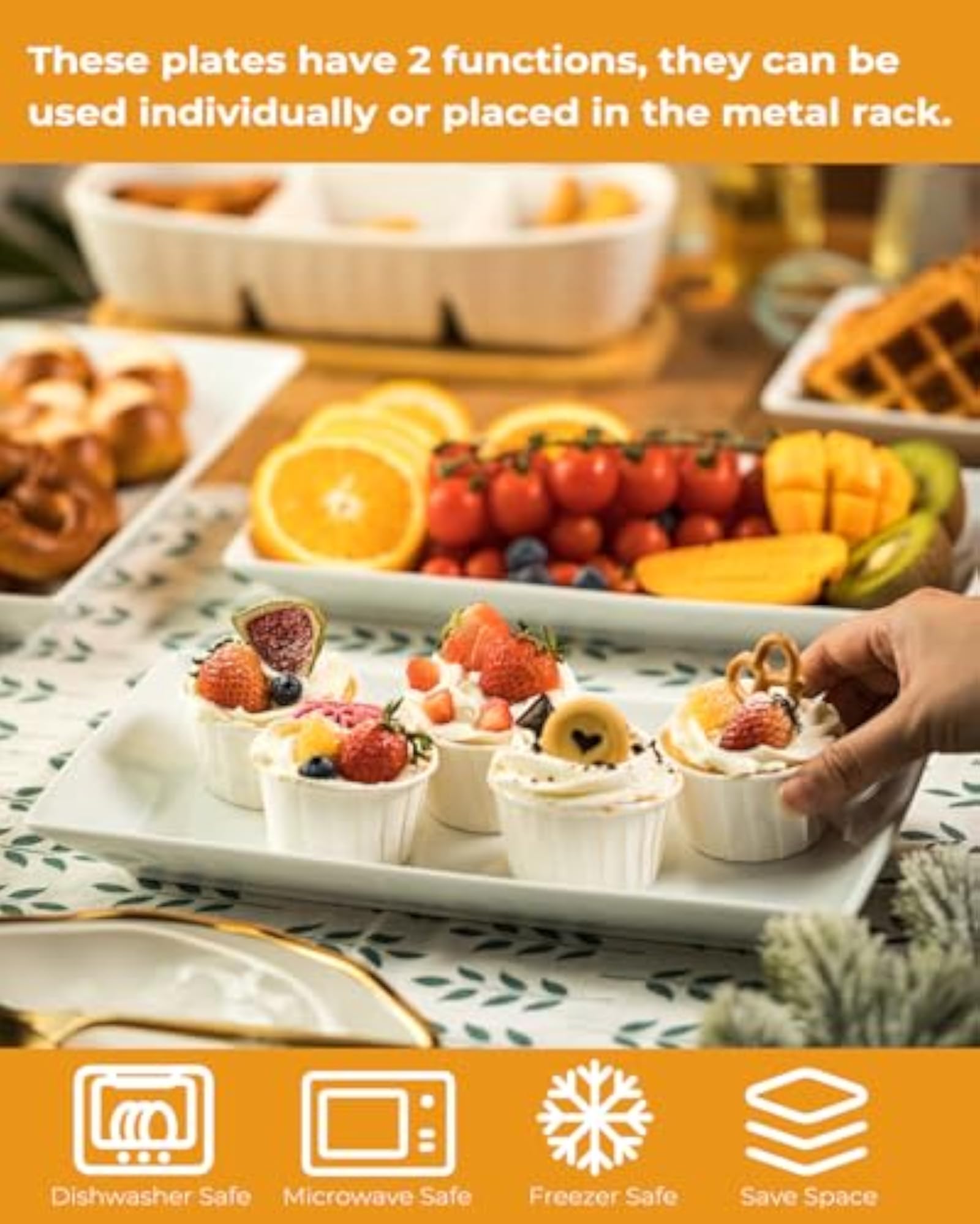 3 Tier Serving Stand with Porcelain Platters