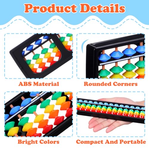 Image of Toddmomy Abacus Soroban for Kids, Plastic Abacus Beads Chinese Calculator 17 Digits Math Learning Educational Counting Tool for Kids Adults (Pack of 3)
