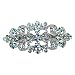 Faship Gorgeous Aqua Blue Rhinestone Crystal Floral Hair Barrette Clip
