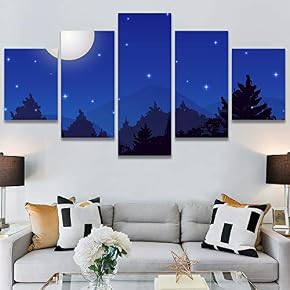 SIGNWIN 5 Panel Canvas Wall Art Modern Art...