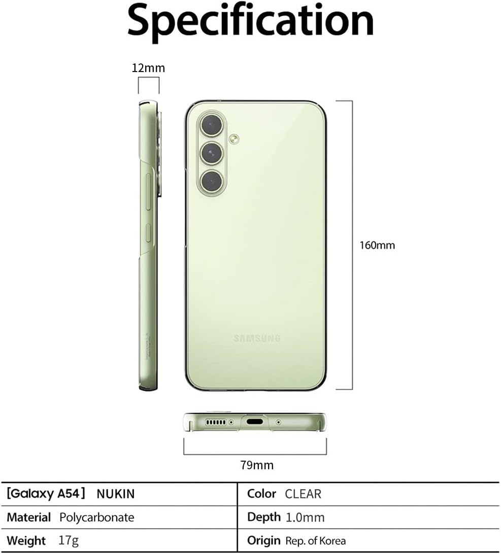 Araree AR25182A54 SC-53D / SCG21 Samsung Galaxy A54 Hard Case, Clear Cover, Integrated with Device, UV Coating, Color Resistant, Thin, Lightweight, Supports Qi Wireless Charging, Transparent