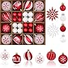 50pcs christmas tree ornaments 23660mm christmas ball ornaments set for xmas tree holiday party wedding home decorations red white  urban country home decor