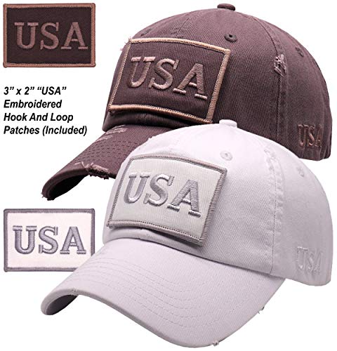 Image of Antourage American Flag Unisex Baseball Hat for Men and Women | USA Flag Mesh Snapback Flat Visor Cap + 2 Patriotic Patches
