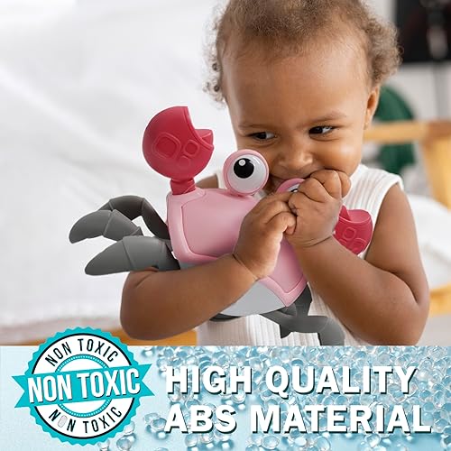 Keculf Walking Crab Baby Toy, Toddler Crawling Tummy Time With Music, Interactive Sensory Infant Dancing Toy, Boys Girls Learning Birthday Gift (Pink) - Image 4