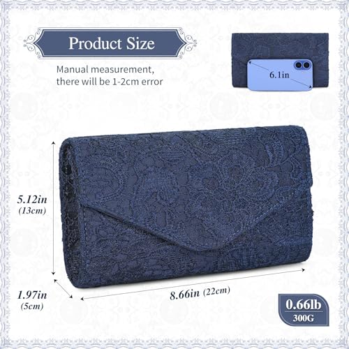 Image of UBORSE Lace Clutch Purses for Women Evening Bag Elegant Envelope Formal Crossbody Shoulder Bag