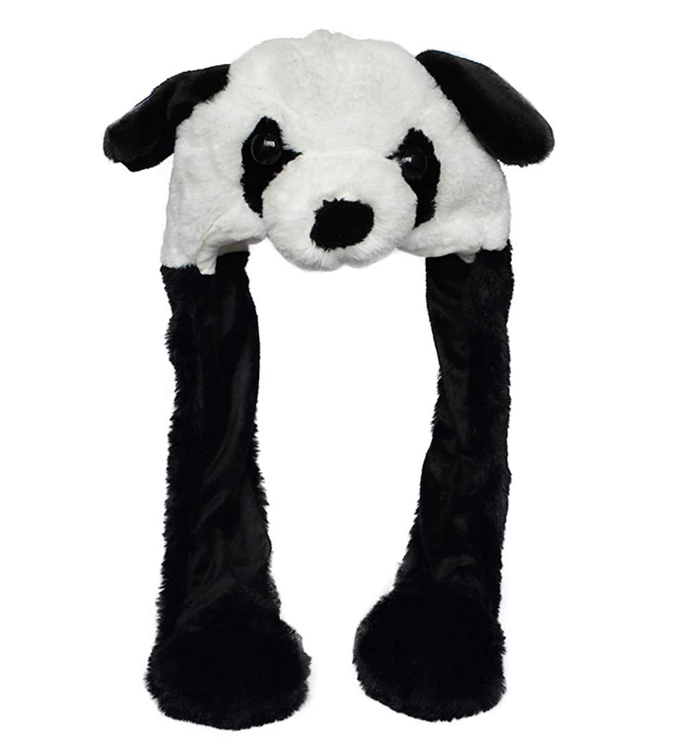 JOYHY Kids Adults Plush Ear Moving Ear Flap Hat With Paw Panda — image 1