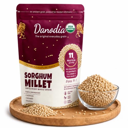 Danodia Foods Sorghum Millet Jowar Grain, Gluten-Free, 2 lb, Grocery Pantry