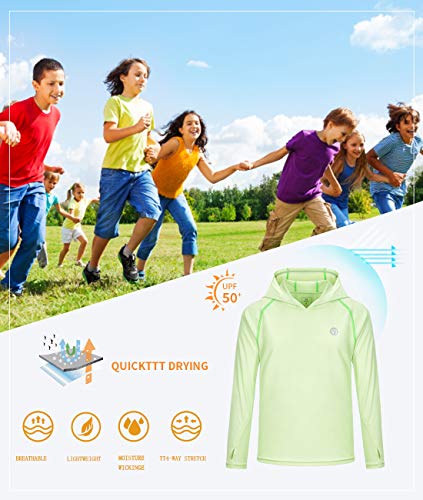 Image of Youth UPF50+ Sun Shirts Rashguard Quick Dry Long Sleeve Hoodies T-shirts for Workout Thumbholes