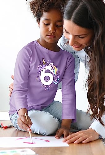 Image of Unicorn 6th Birthday Shirts for Toddler Girls Outfit 6 Year Old Six Sixth Shirt