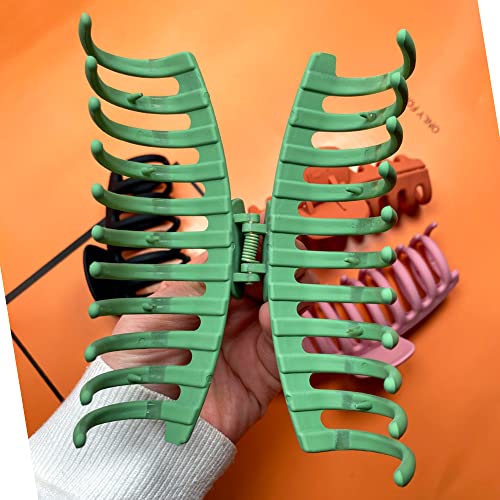 Hailoumo Large Hair Clips 5.2 Inch Extra Large Claw Clips For Thick Hair 4Pcs Hair Clips For Women Thick Hair Pink, Orange, Green, Black #TOP4