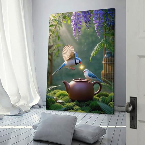 Décoration murale Moineau de Java pour une atmosphère douce et poétique - 3