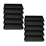 Bootstrap Farmer 1020 Trays - Extra Strength No Holes, 10 Pack, for Propagation Seed Starter, Plant Germination, Seedling Flat, Fodder, Microgreens Black 10