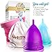 Talisi Menstrual Cups - Reusable Soft Period Cups - Menstruation Feminine Hygiene Products with Silicone Collapsible Sterilizer Case - Regular & Heavy Flow - Large, Small Size Copa Menstrual Kit