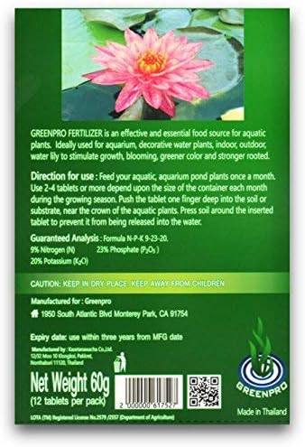 Greenpro Root Tabs Fertilizer Tablets 12 Count Suit for Aquatic, Aquarium, Pond, Water Gardening, Plants Tank