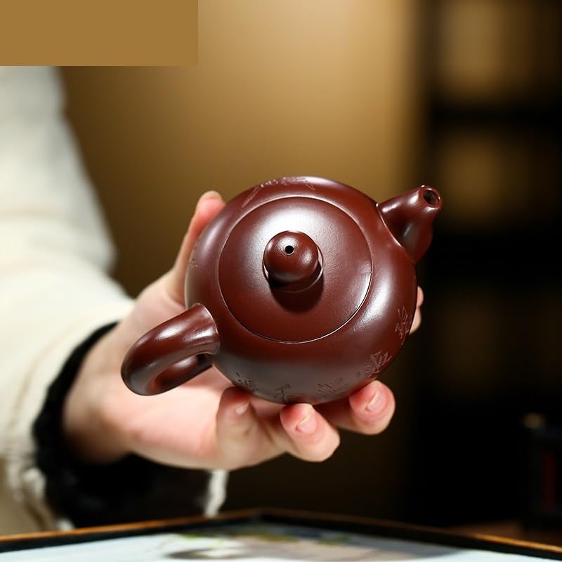 Dzbanek do herbaty ziołowej 150 ml Fioletowe czajniczki Surowa ruda Fioletowy czajnik błotny Zhu Chiński zestaw do herbaty Zisha Kawiarnia Rzemieślnicza herbata liściasta Zaparzacz