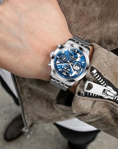 Image of OLEVS Men's Automatic Watch Self Winding Mechanical Luxury Original Wrist Watch Sapphire Crystal Tungsten Steel