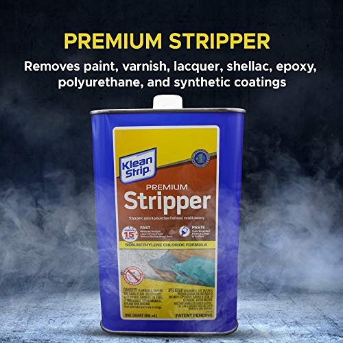 Klean Strip Premium Stripper Non-Methylene Chloride Formula Fast-Acting Liquid Works 15-mins Removes Multiple Layers of Latex and Oil-Based Paint Now Comes with Putty Knife by Centaurus AZ 1 Quart