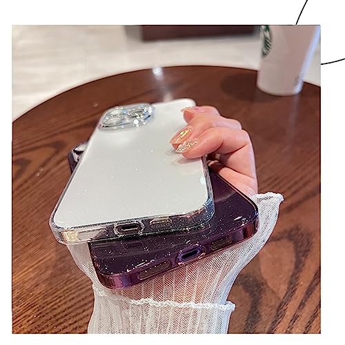 Coque acrylique transparente paillettes pour iPhone 13 Pro violette avec protection caméra - 3