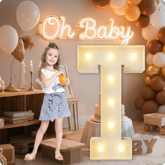 HXWEIYE Large Marquee Letter T, 3FT Battery Operated, Easy to Assemble