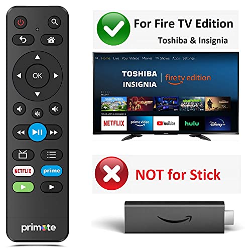 Primote Remote For All Fire/Smart Tvs (Toshiba/Insignia/Amzn) - W/Soundbar Volume Control And 6 Learnable Buttons - (No Voice Search)【Not For Fire Stick】 #TOP1