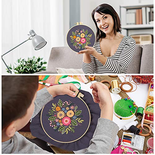 Aboofx Beginner Embroidery Kit, Cross Stitch Kit with Pattern and Instructions
