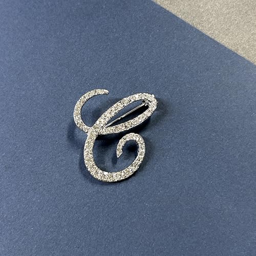 Image of Rhinestone Initial Brooch Pin for Women, Alphabet Gold Letter Brooch A-Z with Crystal, Metal Pin for Hat Bag Dress Suit Accessory for Men
