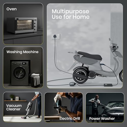 Image of LAPCARE Coord 3-Meter Extension Cord (LSP-206), 2500W High Power, Fire-Resistant with Child Safety Shutter, Heavy Duty 3-Pin Plug, Short Circuit Protection - Ideal for Home, Office & Appliances