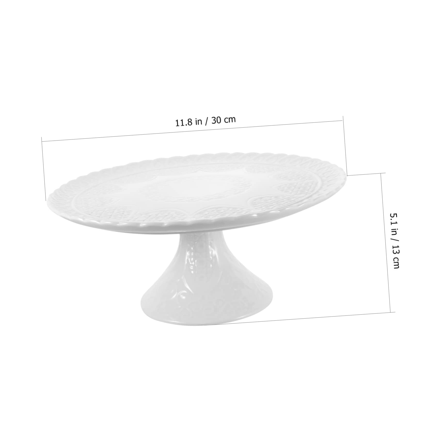 COLLBATH Alzatina per Torta in Ceramica Bianca, Vassoio Alto per Dolci | Design Semplice e Creativo, Resistente All’usura, per Servizio Tavola in Ristoranti e Cucine
