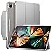 ESR Funda tríptica Compatible con iPad Pro 12.9 2021, Estuche translúcido con Cierre, Modo automático de Reposo/Actividad, Carga inalámbrica Pencil 2, Serie Ascend, Gris