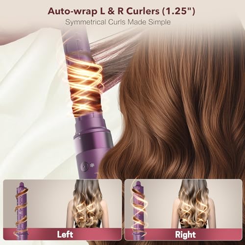 Image of Mythsight StyleVibe 8-in-1 Air Styler, Diffuser Hair Dryer & Blow Dryer Brush with Travel Bag - Auto Wrap Curls(L /R), Fast Drying, Thermal Brush for Smooth Blowouts & Frizz-Free Volume, No Heat Damage