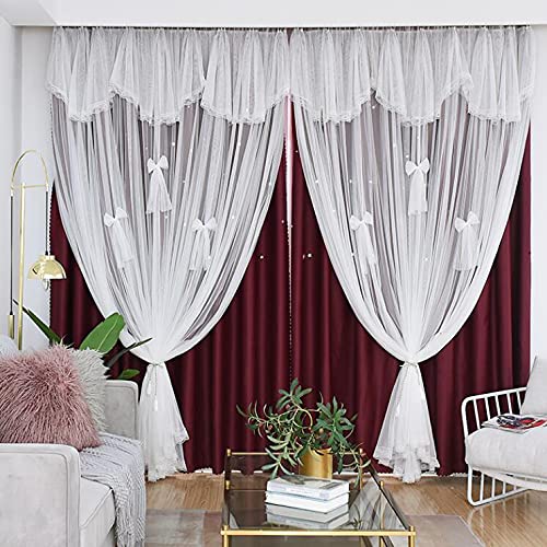Tende oscuranti a due pezzi per soggiorno e camera da letto, tende oscuranti a doppio strato in tulle, 132 x 243 cm, grigio | Leroy Merlin