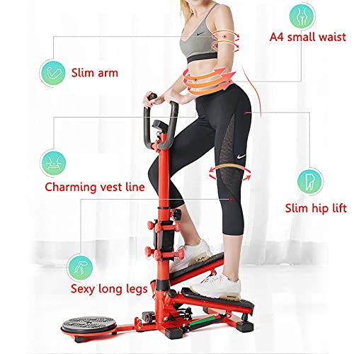 Image of Exercise Stepper with Handle Hand Grip Workout Fitness Machine massageable Gym Training Stepper Mini Stepper Exercise for Home Multifunction Display for Legs Arms Thigh Workout