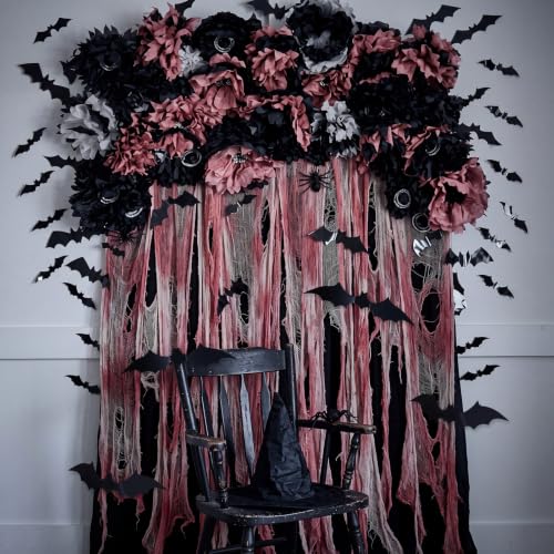 Vincreem Halloween Creepy Cloth 100 Pcs 3D Bat Sticker, Bloodstain,Black by Vincreem - Used condition - Image 8