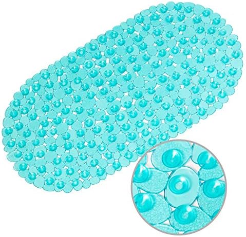 Amazon.com: WELTRXE Pebbles Bath Mat Oval Non-Slip Bathtub Mat with Suction Cups, Drain Holes ...