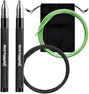 Bear KompleX Hummer Speed Jump Rope is Great for Crossfit, Double Unders, Boxing, Fitness & Conditioning. Lightweight Cable and Easily Adjustable Aluminum Handle Allow You to Dominate Your WODs Black