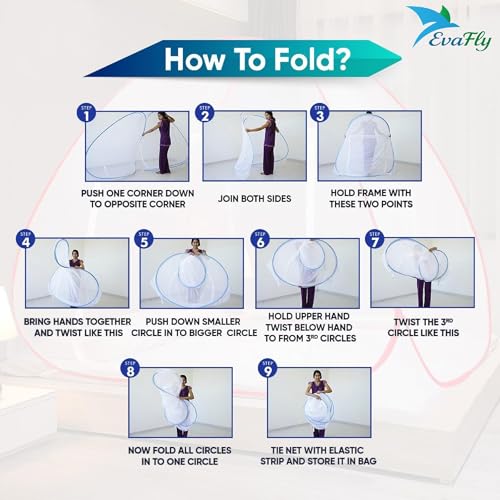 Image of Evafly King Size Mosquito Net for Bed with Heart Design | Premium Polyester Mesh | Foldable Pop Up Bed Net | Fine Mesh Protection from Mosquitoes & Insects | Easy Setup, Washable | Red